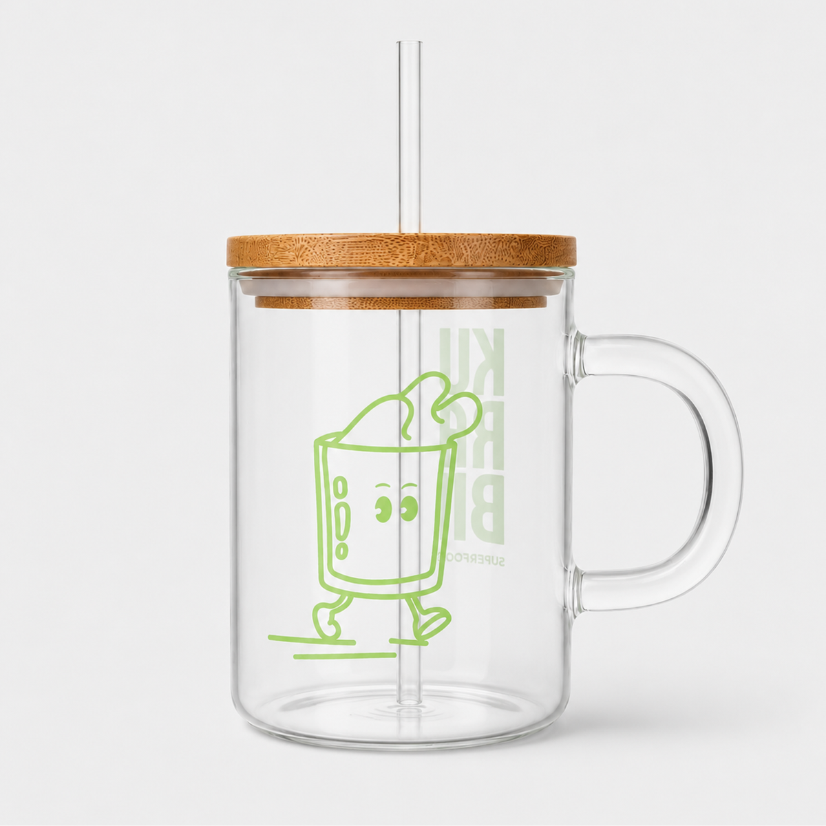 Tacita Kubi de vidrio transparente, 350 ml, merch Kurabi Superfoods