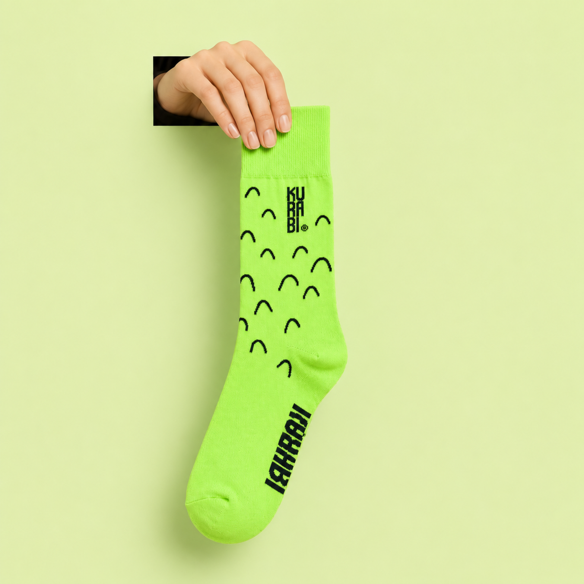 Par de calcetines Nopalito de algodón reciclado, hechos en México, Kurabi Superfoods