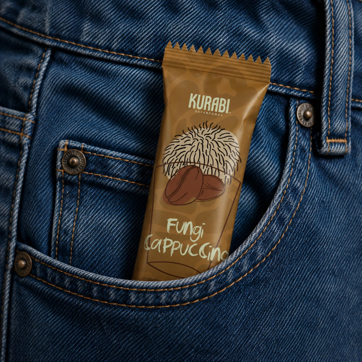 Stick individual de Fungi Capuchino, fácil de llevar en tu bolsillo